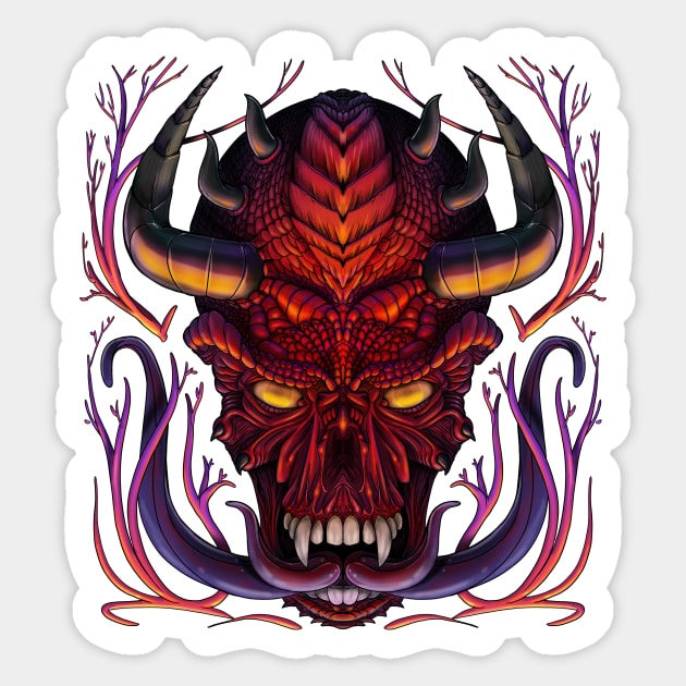 Demon Skull Sticker by Andoro